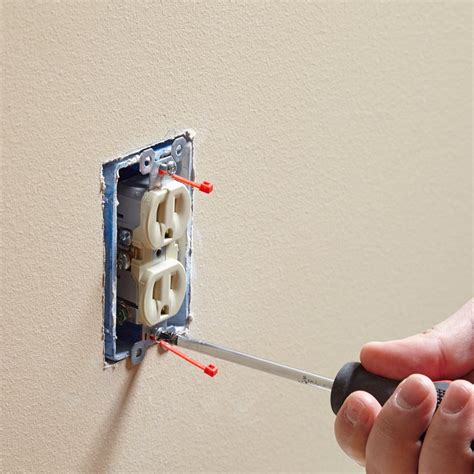 electrical box screws stripped|broken electrical outlet box.